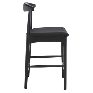 Safavieh Lionel Mid-Century Modern Counter Stool With Bentwood Back And Cream Padded Seat For Comfort Black BST1502B