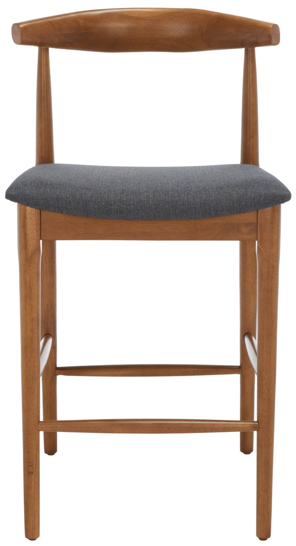 Safavieh Lionel Mid-Century Modern Counter Stool With Bentwood Back And Cream Padded Seat For Comfort Walnut / Dark Grey BST1502C