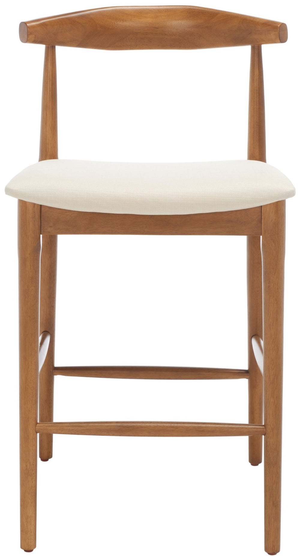 Safavieh Lionel Mid-Century Modern Counter Stool With Bentwood Back And Cream Padded Seat For Comfort Walnut / Cream BST1502D