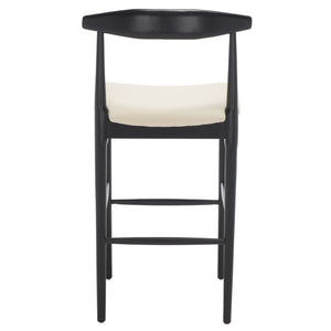 Safavieh Lionel Retro Bar Stool - Stylish Mid-Century Design With Comfort, Perfect For Home Bars And Kitchens Black / Cream BST1503A