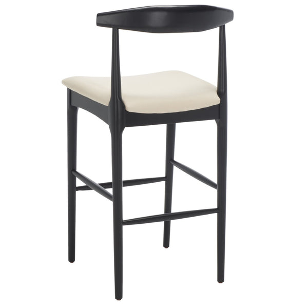 Safavieh Lionel Retro Bar Stool - Stylish Mid-Century Design With Comfort, Perfect For Home Bars And Kitchens Black / Cream BST1503A