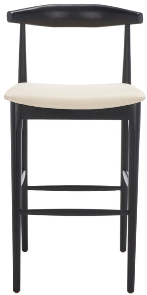 Safavieh Lionel Retro Bar Stool - Stylish Mid-Century Design With Comfort, Perfect For Home Bars And Kitchens Black / Cream BST1503A