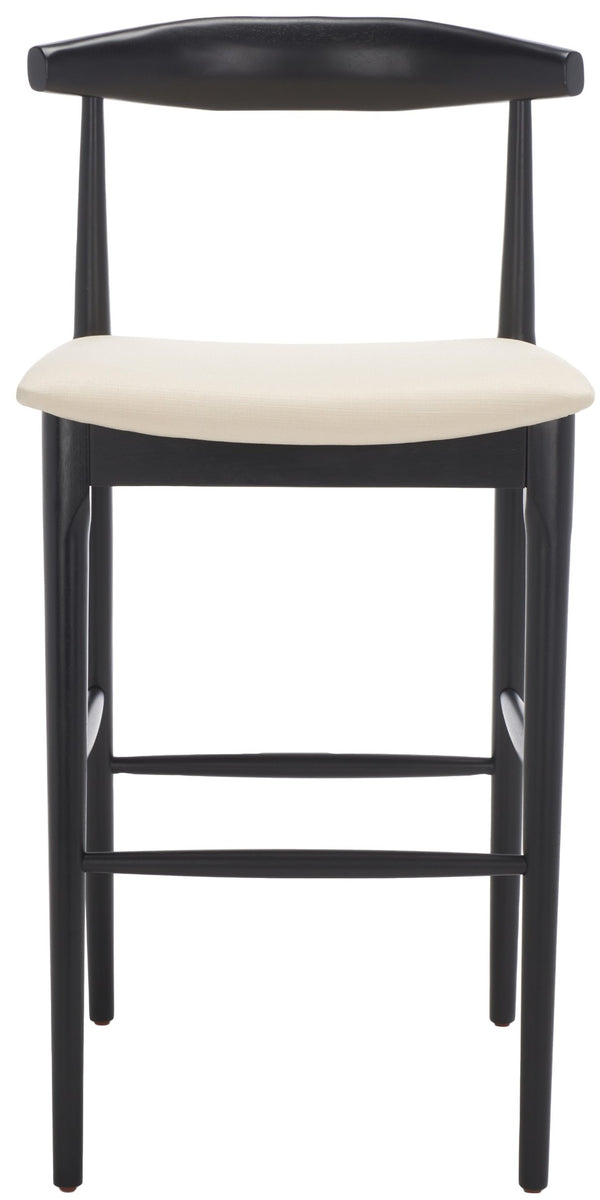 Safavieh Lionel Retro Bar Stool - Stylish Mid-Century Design With Comfort, Perfect For Home Bars And Kitchens Black / Cream BST1503A