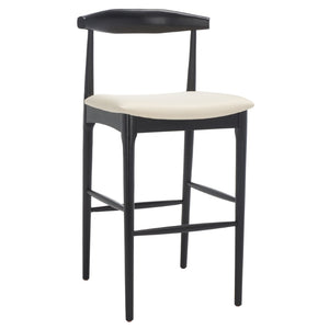 Safavieh Lionel Retro Bar Stool - Stylish Mid-Century Design With Comfort, Perfect For Home Bars And Kitchens Black / Cream BST1503A