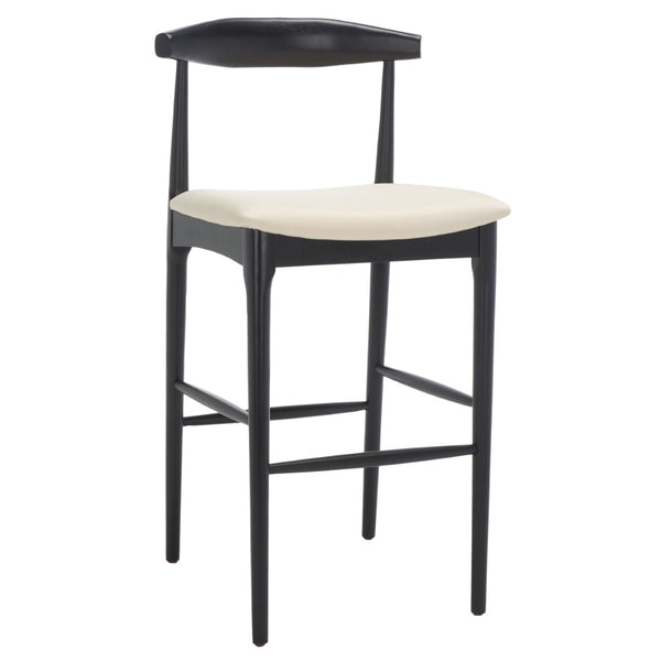 Safavieh Lionel Retro Bar Stool - Stylish Mid-Century Design With Comfort, Perfect For Home Bars And Kitchens Black / Cream BST1503A