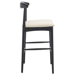 Safavieh Lionel Retro Bar Stool - Stylish Mid-Century Design With Comfort, Perfect For Home Bars And Kitchens Black / Cream BST1503A