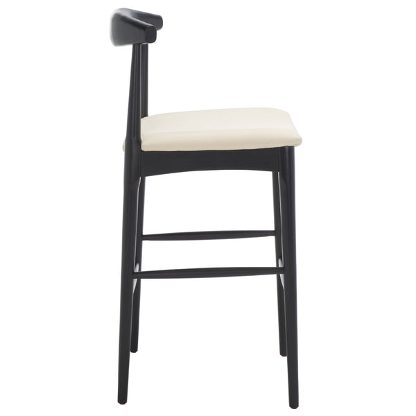 Safavieh Lionel Retro Bar Stool - Stylish Mid-Century Design With Comfort, Perfect For Home Bars And Kitchens Black / Cream BST1503A