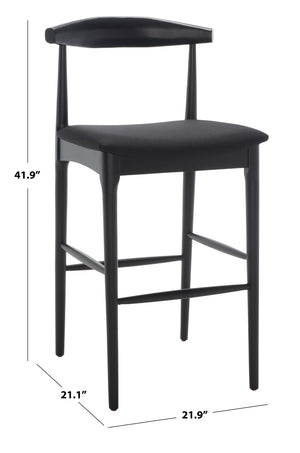 Safavieh Lionel Retro Bar Stool - Stylish Mid-Century Design With Comfort, Perfect For Home Bars And Kitchens Black BST1503B