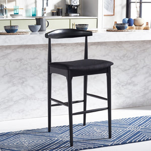 Safavieh Lionel Retro Bar Stool - Stylish Mid-Century Design With Comfort, Perfect For Home Bars And Kitchens Black BST1503B