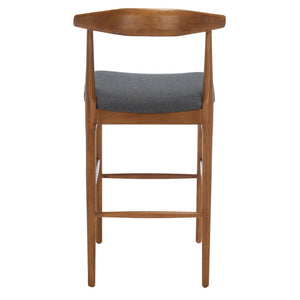 Safavieh Lionel Retro Bar Stool - Stylish Mid-Century Design With Comfort, Perfect For Home Bars And Kitchens Walnut / Dark Grey BST1503C