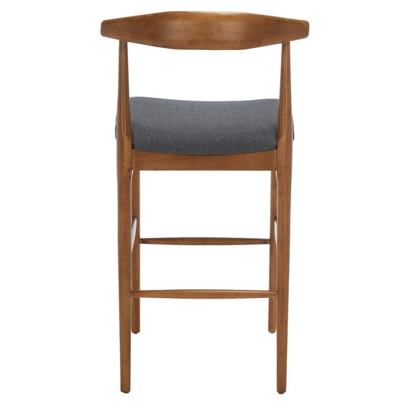 Safavieh Lionel Retro Bar Stool - Stylish Mid-Century Design With Comfort, Perfect For Home Bars And Kitchens Walnut / Dark Grey BST1503C