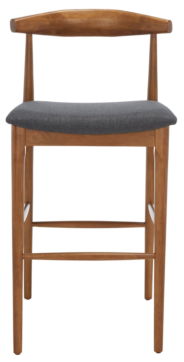 Safavieh Lionel Retro Bar Stool - Stylish Mid-Century Design With Comfort, Perfect For Home Bars And Kitchens Walnut / Dark Grey BST1503C