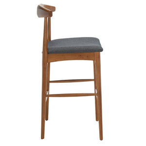 Safavieh Lionel Retro Bar Stool - Stylish Mid-Century Design With Comfort, Perfect For Home Bars And Kitchens Walnut / Dark Grey BST1503C