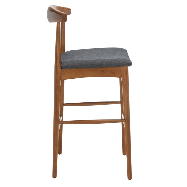 Safavieh Lionel Retro Bar Stool - Stylish Mid-Century Design With Comfort, Perfect For Home Bars And Kitchens Walnut / Dark Grey BST1503C