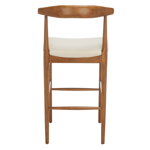 Safavieh Lionel Retro Bar Stool - Stylish Mid-Century Design With Comfort, Perfect For Home Bars And Kitchens Walnut / Cream BST1503D
