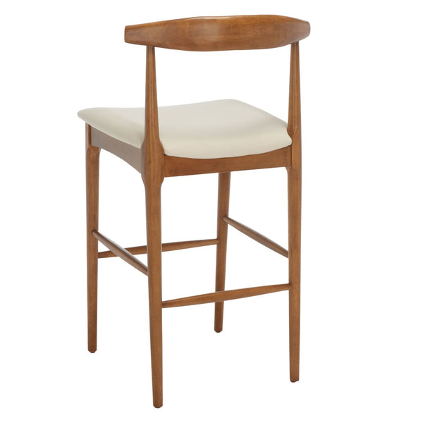 Safavieh Lionel Retro Bar Stool - Stylish Mid-Century Design With Comfort, Perfect For Home Bars And Kitchens Walnut / Cream BST1503D