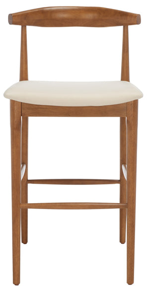Safavieh Lionel Retro Bar Stool - Stylish Mid-Century Design With Comfort, Perfect For Home Bars And Kitchens Walnut / Cream BST1503D