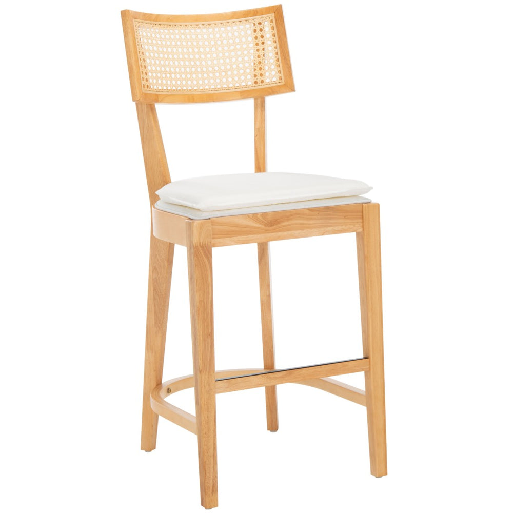 Safavieh Galway Cane Counter Stool - Stylish Woven Rattan Design With Padded Seat For Comfortable Dining Experience Natural BST1504A
