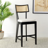 Safavieh Galway Cane Counter Stool Black / Natural BST1504B