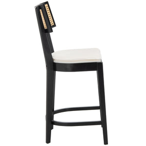 Safavieh Galway Cane Counter Stool Black / Natural BST1504B