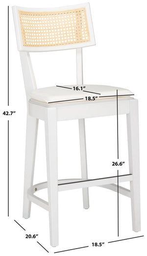 Safavieh Galway Cane Counter Stool White / Natural BST1504C
