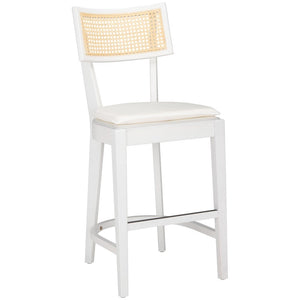 Safavieh Galway Cane Counter Stool White / Natural BST1504C