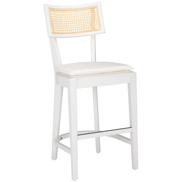 Safavieh Galway Cane Counter Stool White / Natural BST1504C