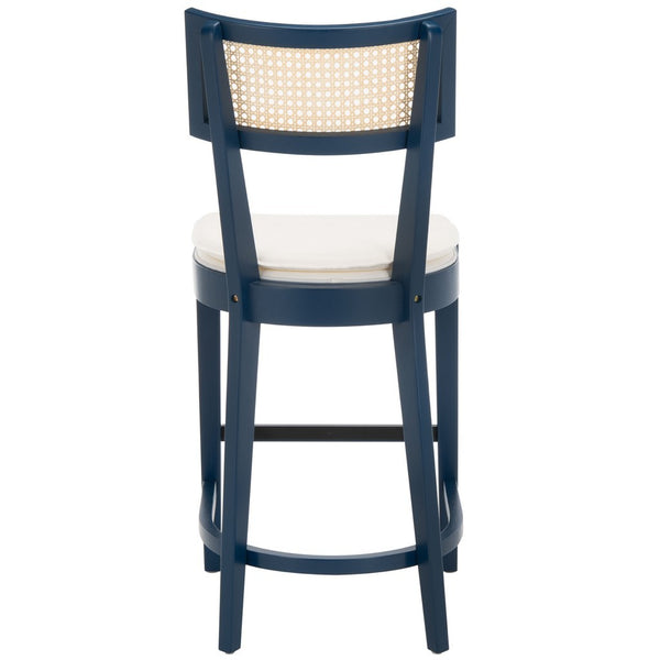 Safavieh Galway Cane Counter Stool Navy / Natural BST1504E