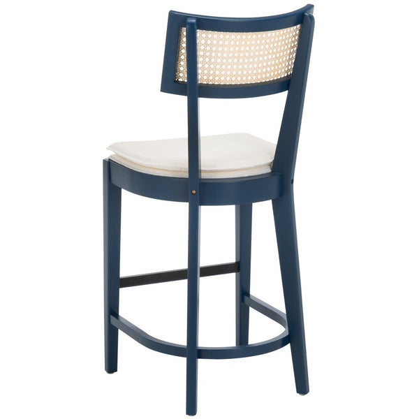 Safavieh Galway Cane Counter Stool Navy / Natural BST1504E
