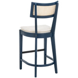 Safavieh Galway Cane Counter Stool Navy / Natural BST1504E