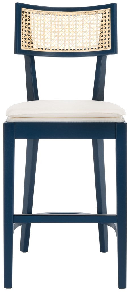 Safavieh Galway Cane Counter Stool Navy / Natural BST1504E