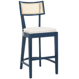 Safavieh Galway Cane Counter Stool Navy / Natural BST1504E