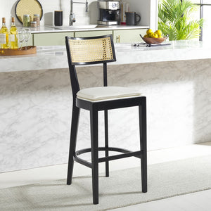 Safavieh Galway Cane Bar Stool Black / Natural BST1505B