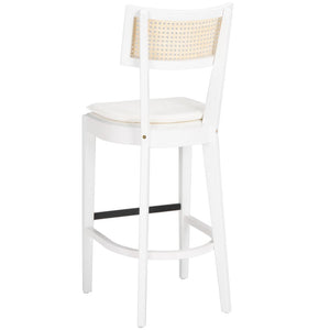 Safavieh Galway Cane Bar Stool White / Natural BST1505C