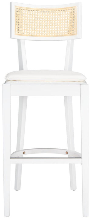 Safavieh Galway Cane Bar Stool White / Natural BST1505C
