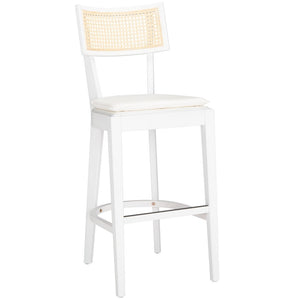 Safavieh Galway Cane Bar Stool White / Natural BST1505C