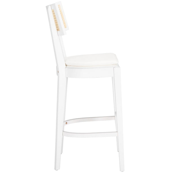Safavieh Galway Cane Bar Stool White / Natural BST1505C