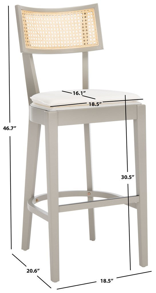 Safavieh Galway Cane Bar Stool Grey / Natural BST1505D