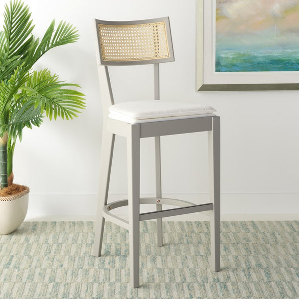 Safavieh Galway Cane Bar Stool Grey / Natural BST1505D