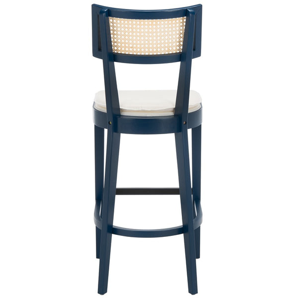 Safavieh Galway Cane Bar Stool Navy / Natural BST1505E