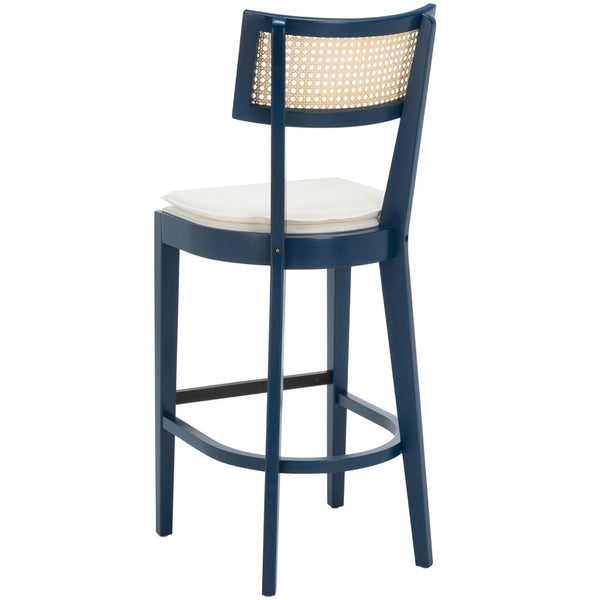 Safavieh Galway Cane Bar Stool Navy / Natural BST1505E