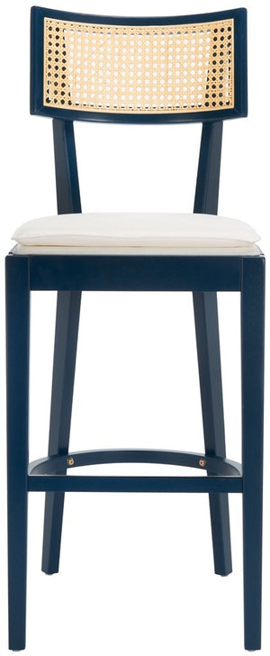 Safavieh Galway Cane Bar Stool Navy / Natural BST1505E