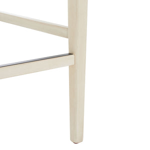 Safavieh BENICIO RATTAN COUNTER STOOL Set of Two for Stylish Coastal Kitchen & Bar Seating Comfort White / Natural BST1506B-SET2