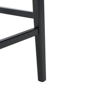 Safavieh BENICIO RATTAN COUNTER STOOL Set of Two for Stylish Coastal Kitchen & Bar Seating Comfort Black / Natural BST1506C-SET2