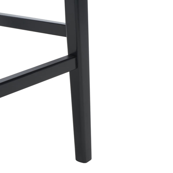 Safavieh BENICIO RATTAN COUNTER STOOL Set of Two for Stylish Coastal Kitchen & Bar Seating Comfort Black / Natural BST1506C-SET2