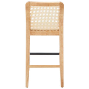Safavieh BENICIO RATTAN COUNTER STOOL Set of Two for Stylish Coastal Kitchen & Bar Seating Comfort Natural BST1506D-SET2