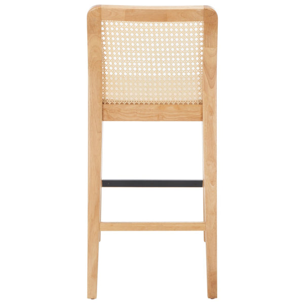 Safavieh BENICIO RATTAN COUNTER STOOL Set of Two for Stylish Coastal Kitchen & Bar Seating Comfort Natural BST1506D-SET2