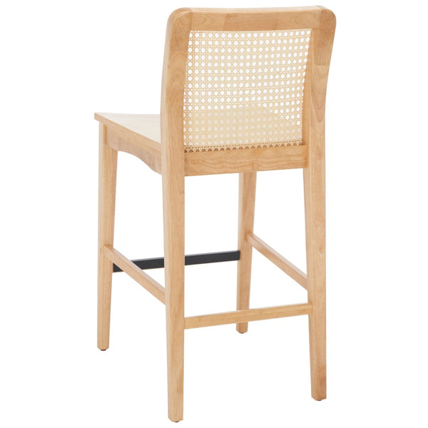 Safavieh BENICIO RATTAN COUNTER STOOL Set of Two for Stylish Coastal Kitchen & Bar Seating Comfort Natural BST1506D-SET2