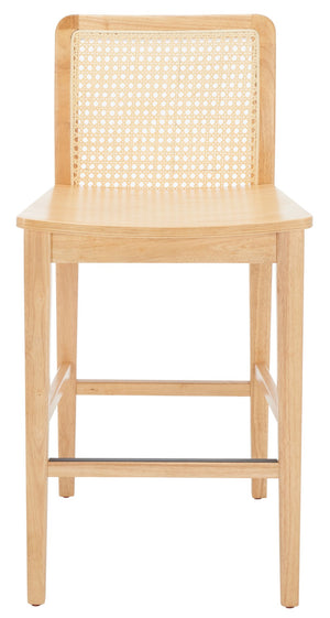 Safavieh BENICIO RATTAN COUNTER STOOL Set of Two for Stylish Coastal Kitchen & Bar Seating Comfort Natural BST1506D-SET2