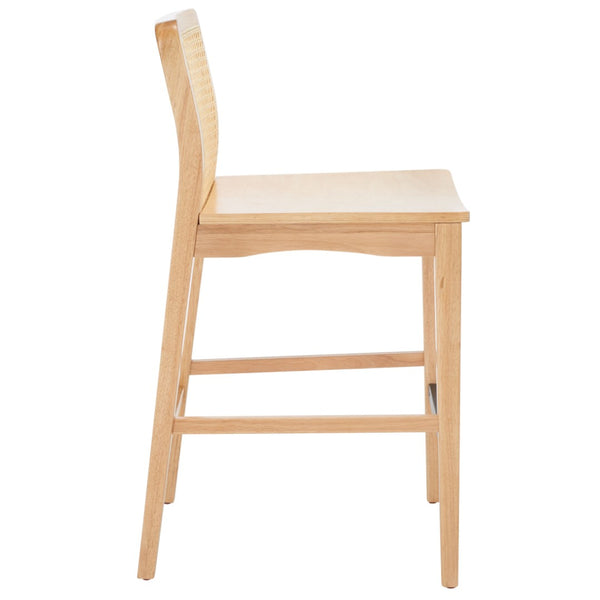 Safavieh BENICIO RATTAN COUNTER STOOL Set of Two for Stylish Coastal Kitchen & Bar Seating Comfort Natural BST1506D-SET2